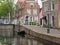 Beautiful view of Leiden, Netherlands, featuring its picturesque canals, iconic Dutch architecture