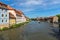 Beautiful view of the Little Venice in Bamberg from the old bridge