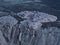 Beautiful view of the lower cascade of Gullfoss waterfall in southwest Iceland, Golden Circle, in winter with snow and icicles.