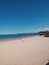 beautiful view of the Magdalena Peninsula from the Camello beach in the city of Santander on a spring day