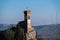 Beautiful view of the magnificent clock tower captured on a sunny day in Brisighella, Italy