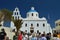 Beautiful View Of The Main Facade Of Panagia Church In Oia Santorini Island. Architecture, Landscapes, Travel, Cruises.