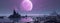 beautiful view of Majestic Purple Moonscape generative AI