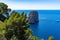 Beautiful view of majestic rocks in Faraglioni, Capri, Italy