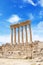 Beautiful view of the Massive columns of the Temple of Jupiter in the ancient city of Baalbek