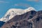 Beautiful view of massive mountains and snowy peaks