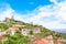 Beautiful view of the medieval town of Kruja at the top of the Sary-Saltiki mountain in Albania