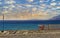 Beautiful view of a Mediterranean beach in a town of Ventimiglia, Liguria Italy