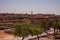 Beautiful view of the Meknes city buildings and trees in Morocco