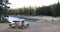 Beautiful view of Minnewanka Lake in Banff National Park