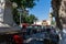 Beautiful view of modern trams crossing the street in Setif city.