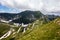 Beautiful view Moldoveanu Peak in Fagaras Mountains on a sunny summer day