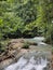 Beautiful view of the Moramo waterfall in South Konawe, Southeast Sulawesi, Indonesia