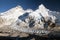 Beautiful view of mount Everest, Lhotse and Nuptse