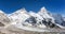 Beautiful view of mount Everest, Lhotse and nuptse