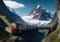 A beautiful view of mountain railways, Generative AI Illustration