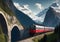 A beautiful view of mountain railways, Generative AI Illustration