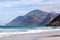 Beautiful view of mountains near Hout Bay, Cape Town, South Africa, seen from Noordhoek Long Beach