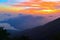 Beautiful view of the mountains and the sky during the sunset on the island of Lantau, Hong Kong