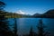 Beautiful view of Mt. Hood from Lost Lake Oregon on a sunny day