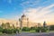 Beautiful view of the Museum of Art History and the bronze monument of the Empress Maria Theresa in Vienna, Austria