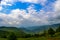 A beautiful view of natural beauty. A view of the landscapes and a part of a small mountain town from above...