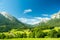 Beautiful view of nature and mountains near Konigssee lake, Bavaria, Germany