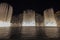 Beautiful view of night fountains of Bellagio hotel on Strip. Las Vegas, Nevada, USA..