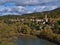 Beautiful view of the north of town Sisteron in Provence, France with church and traditional houses.