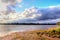 Beautiful view at a northern german lake with nice blue water and relaxing landscapes