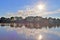 Beautiful view at a northern german lake on a sunny day with nice blue water and relaxing landscapes