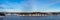 Beautiful view of the northern snow covered coast of the Baltic sea in winter day. Panorama of the shores of Scandinavia