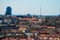 Beautiful view from the observation deck of spring Vilnius old t