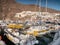 Beautiful view from the ocean harbour on Los Gigantes city and mountains, Tenerife, Canary islands