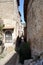 Beautiful view of old traditional houses and idyllic alleyway in the town