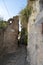 Beautiful view of old traditional houses and idyllic alleyway in the town