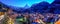 Beautiful view of old village in twilight time with Matterhorn peak background in Zermatt, Switzerland