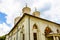 Beautiful view of an orthodox church near Bucharest, Romania under a cloudy sky