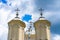 Beautiful view of an orthodox church near Bucharest, Romania under a cloudy sky