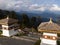 Beautiful view over the himalayan mountains in Bhutan