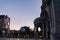 Beautiful view of Palace of Fine Arts and Mexico City under sunset sky