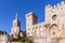 Beautiful view of the Palace of the Popes in the city of Avignon and Cathedral Of Our Lady of Doms