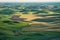 Beautiful view of the Palouse from Steptoe Butte, showing shadows of the rolling farmland hills at sunset
