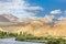 Beautiful view of the Pamir with dry and snowy peaks, Bartang Valley, Tajikistan
