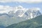 Beautiful view of peak Ushba from village Zhabeshi , Georgia