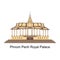 Beautiful view of Phnom Penh Royal Palace in Cambodia capital city. A palace complex that serves as the official residence of the