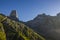 A beautiful view of the Picos de Europa in Spain with the Urriellu peak, the most famous mountain in Spain