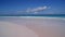 Beautiful view of the pink sands beach with turquoise crystal clear water in Harbour Island, Bahamas