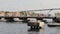 Beautiful view on pontoon The Queen Emma Bridge across St. Anna Bay in CuraÃ§ao.