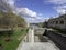 Beautiful view of the Rideau Canal locks at Ottawa river surrounded by trees in Canada
